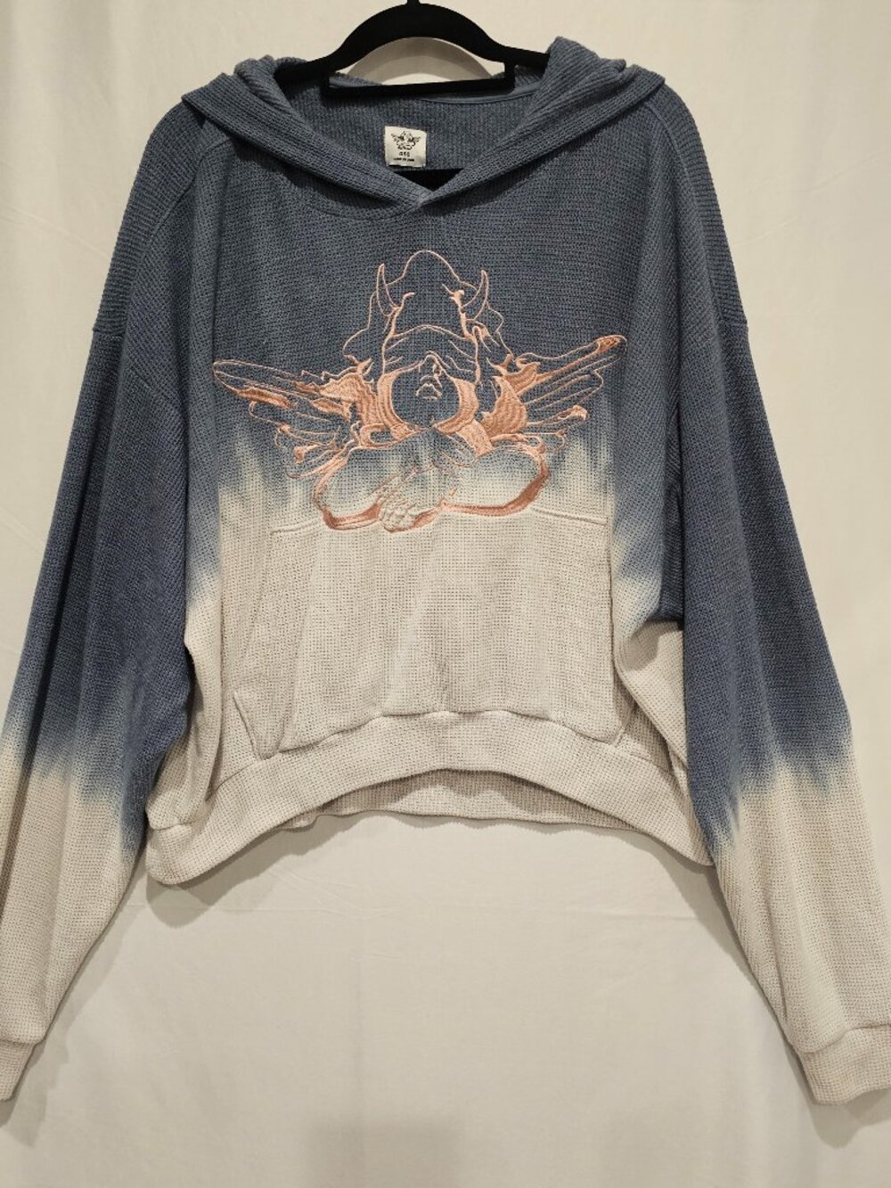 Boys Lie Heavenly Love Dip Dye Hoodie Women's Blue Cream One Size OS